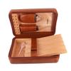 AMANCY Elegant Handmade Brown Leather Cedar Wood Lined 4 Cigar Humidor Case with 3 Triple Jet Flame Cigar Lighter and CutterSuitable for Holding Big and Fat Cigars view 3