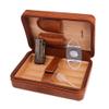 AMANCY Elegant Handmade Brown Leather Cedar Wood Lined 4 Cigar Humidor Case with 3 Triple Jet Flame Cigar Lighter and CutterSuitable for Holding Big and Fat Cigars view 4