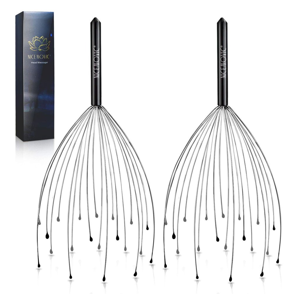 NICEMOVIC 2 Pack Head Scalp Massager Gifts for Women Men, Stocking Stuffers White Elephant Gifts for Adults Prizes for Adults Scalp Massager Hair Growth 20 Fingers Stress Relief Head Scratcher