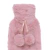 Extra Long Slim Hot Water Bottle Faux Fur Cover Thermotherapy Pain Relief 72cm Blush Pink view 2