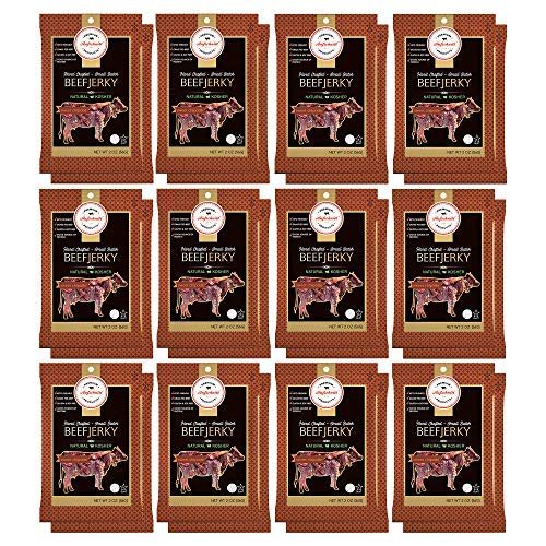 Aufschnitt Grass Fed Beef Jerky - Low Sodium, Certified Kosher - Made in USA - Keto Friendly - 24 Pack, Sweet Chipotle