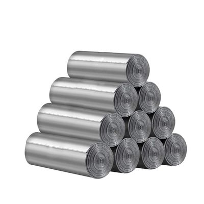 WFF trash bags Durable, Clean, Hygienic, Dual-tensile Toughness Household Garbage Bags, Suitable for Various Rooms, Flat Mouth And Portable Models, 9, 7, 6 Rolls/piece (Color : Grey, Size : Large)