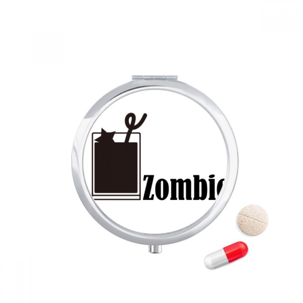 Zombie Cocktail with The Word Zombie Pill Case Pocket Medicine Storage Box Container Dispenser