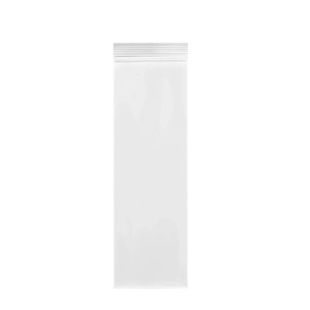 100 Count Clear Resealable Tall Thin Zip Bags, Long Thin Ziplock Bags - 2" x 7.4" (5 x 19 cm)