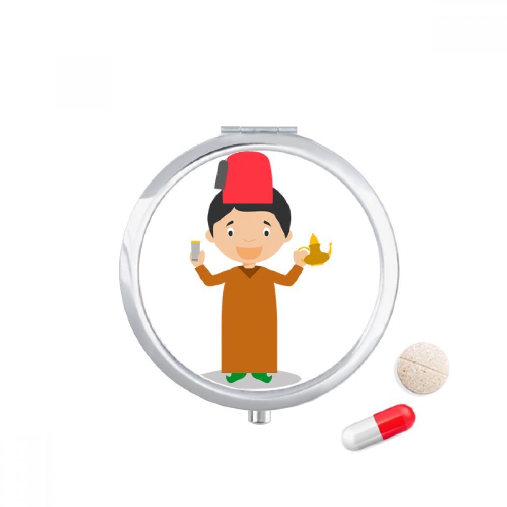 Red Hat Morocco Cartoon Pill Case Pocket Medicine Storage Box Container Dispenser