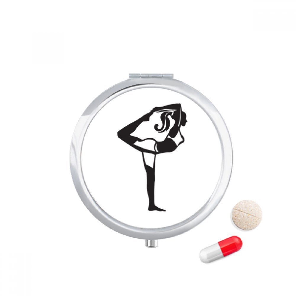 Stretching Yoga Girl Keep Outline Pill Case Pocket Medicine Storage Box Container Dispenser