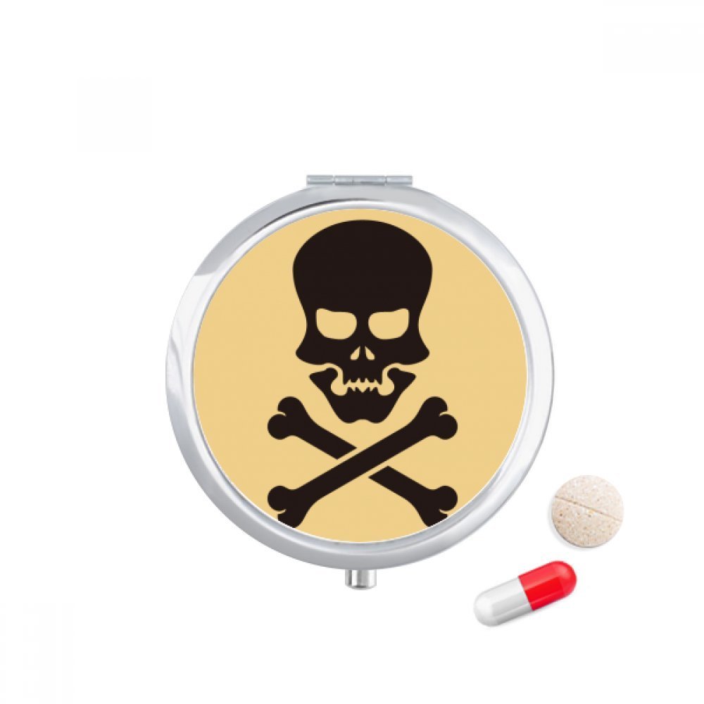 Halloween Skull Bones Pill Case Pocket Medicine Storage Box Container Dispenser