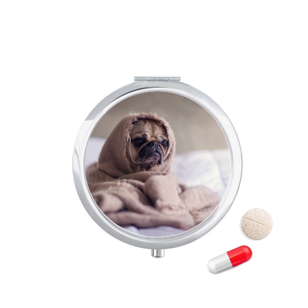 Bulldog Pet Animal Lonely Picture Pill Case Pocket Medicine Storage Box Container Dispenser