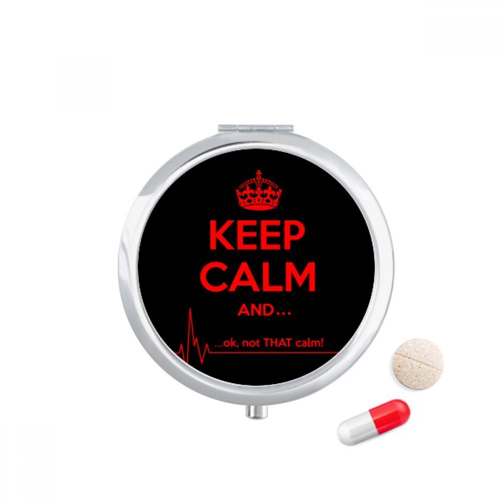 Quote Keep Calm Red Black Pill Case Pocket Medicine Storage Box Container Dispenser