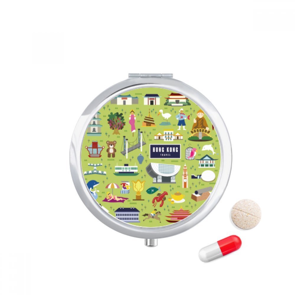 Hong Kong Famous Locations China Pill Case Pocket Medicine Storage Box Container Dispenser