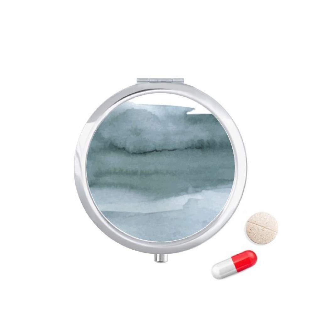 Ink Abstract Plants Art Pattern Pill Case Pocket Medicine Storage Box Container Dispenser