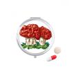 Cute Red Mushroom Illustration Pattern Pill Case Pocket Medicine Storage Box Container Dispenser view 1