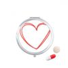 Valentine's Day Heart Double Lines Pill Case Pocket Medicine Storage Box Container Dispenser view 1