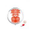 Red Facial Head Beijing Opera Paper-Cut Pill Case Pocket Medicine Storage Box Container Dispenser view 1