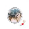 Smile White Dog Snow Picture Pill Case Pocket Medicine Storage Box Container Dispenser view 1