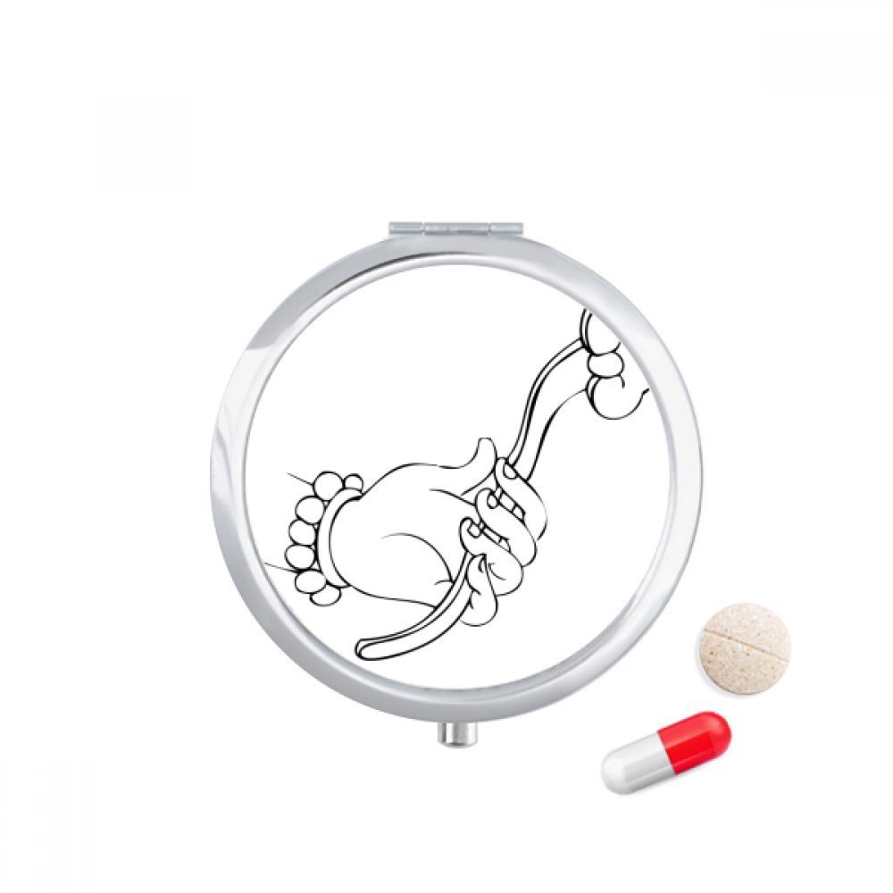 Culture and Ruyi Line Drawing Pattern Pill Case Pocket Medicine Storage Box Container Dispenser