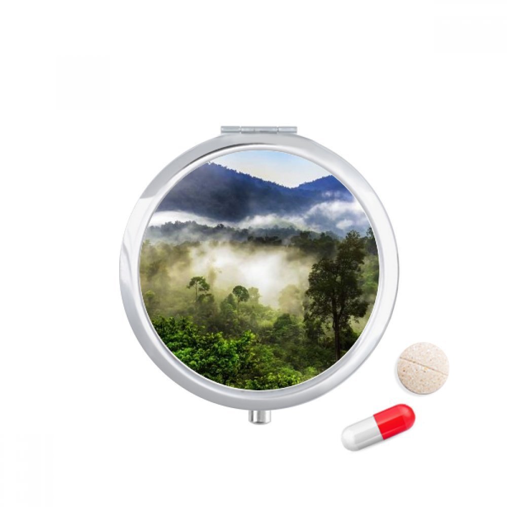 Fog Forestry Science Nature Scenery Pill Case Pocket Medicine Storage Box Container Dispenser