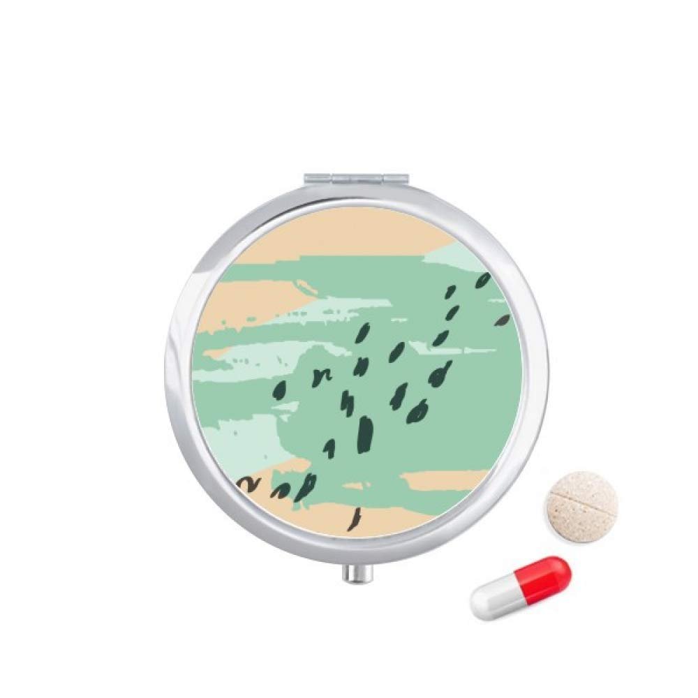 Scatter Abstract Plants Art Pattern Pill Case Pocket Medicine Storage Box Container Dispenser