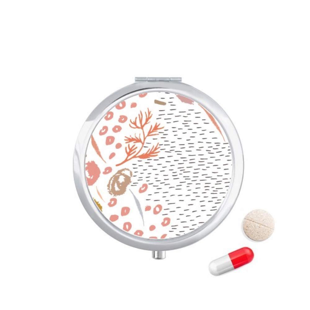 Art Abstract Plants Pattern Pill Case Pocket Medicine Storage Box Container Dispenser