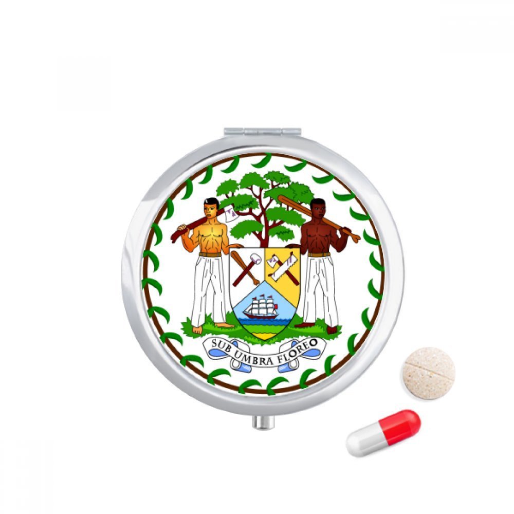 Belize National Emblem Country Pill Case Pocket Medicine Storage Box Container Dispenser