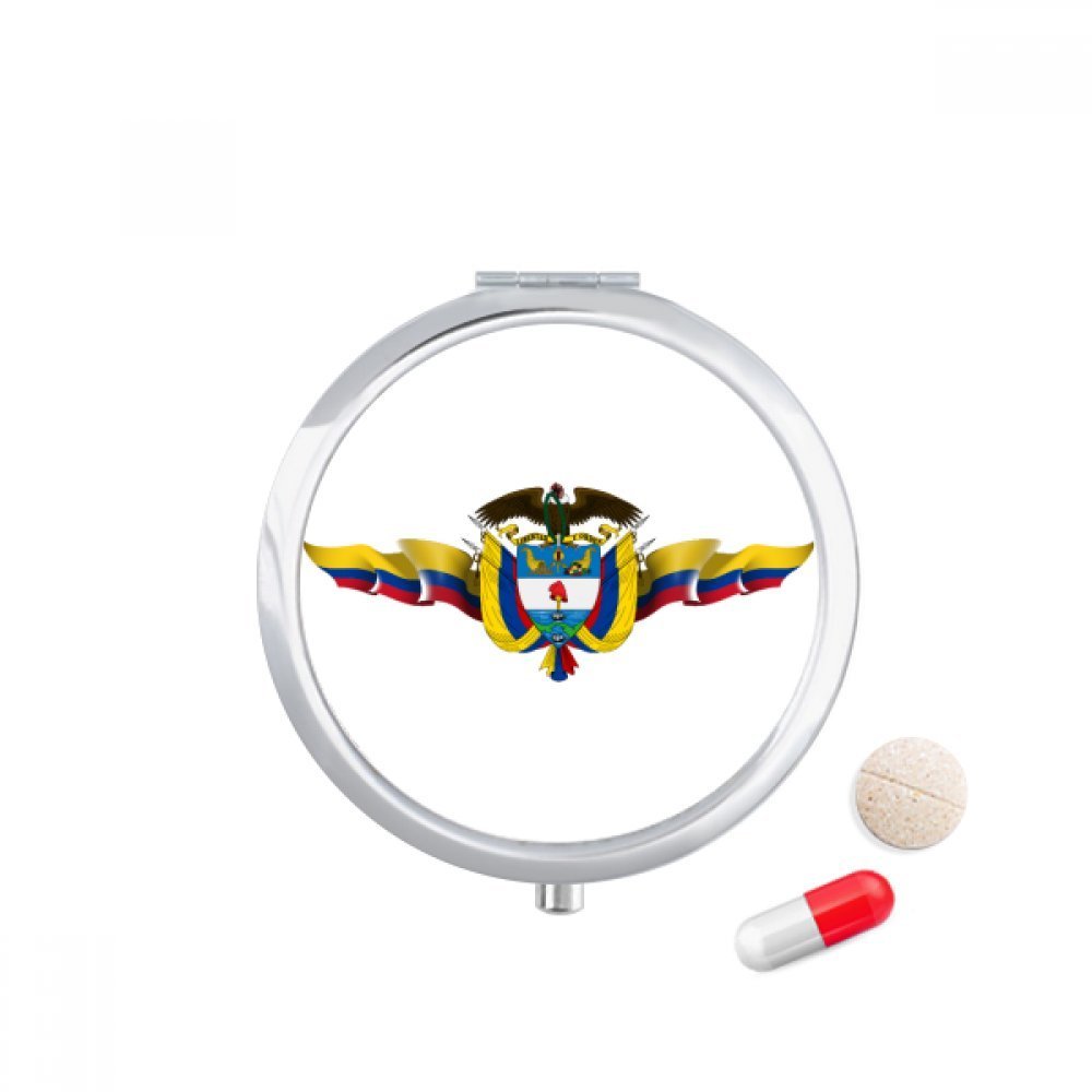 America Colombia Flag National Emblem Pill Case Pocket Medicine Storage Box Container Dispenser