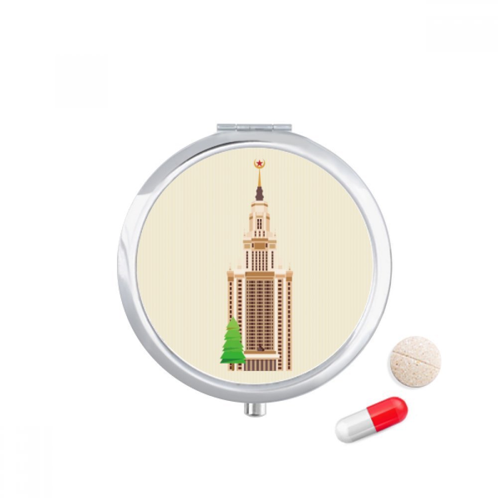 Russia Illustration Landmark National Symbol Pill Case Pocket Medicine Storage Box Container Dispenser
