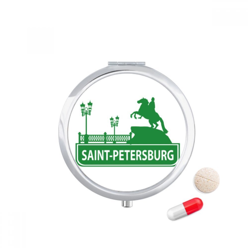 Saint.Petersburg America Landmark Pill Case Pocket Medicine Storage Box Container Dispenser