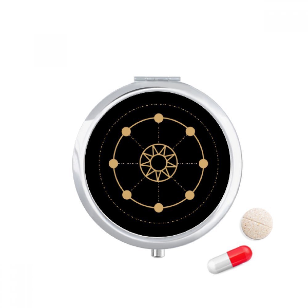 Shape Totem Geometry Sun Star Pill Case Pocket Medicine Storage Box Container Dispenser
