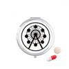 Ferris Wheel Amusement Park Black Outline Pill Case Pocket Medicine Storage Box Container Dispenser view 1