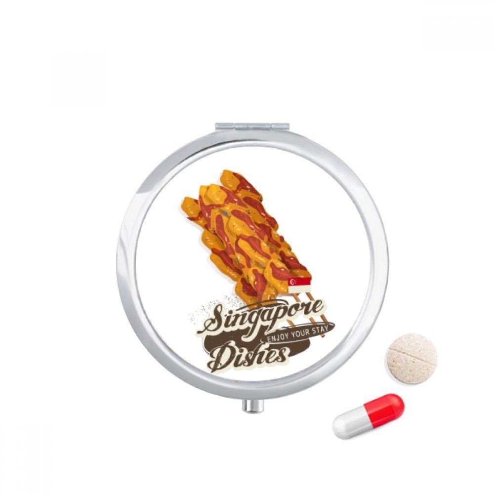 Traditional Singapore Satay Pill Case Pocket Medicine Storage Box Container Dispenser