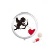 Cupid Angel Red Heart Pattern Pill Case Pocket Medicine Storage Box Container Dispenser view 1
