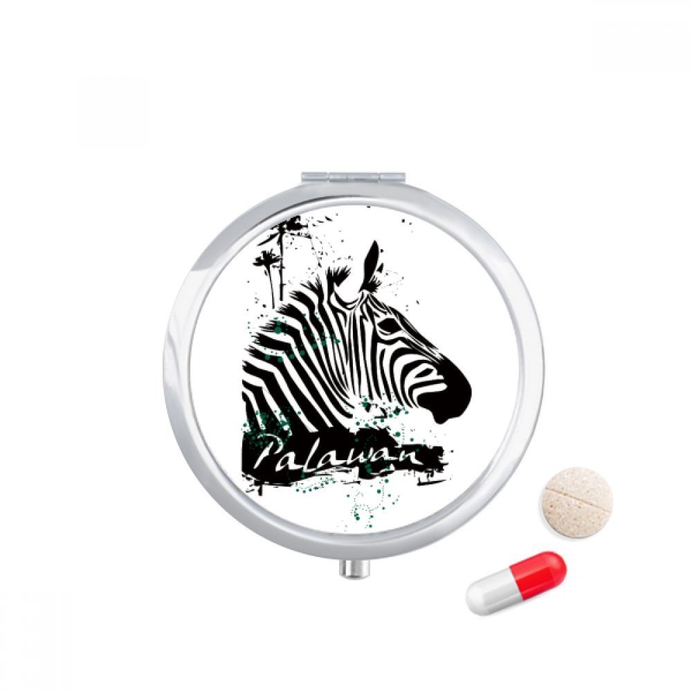 Palawan Tropical Style Pinto Animal Pill Case Pocket Medicine Storage Box Container Dispenser