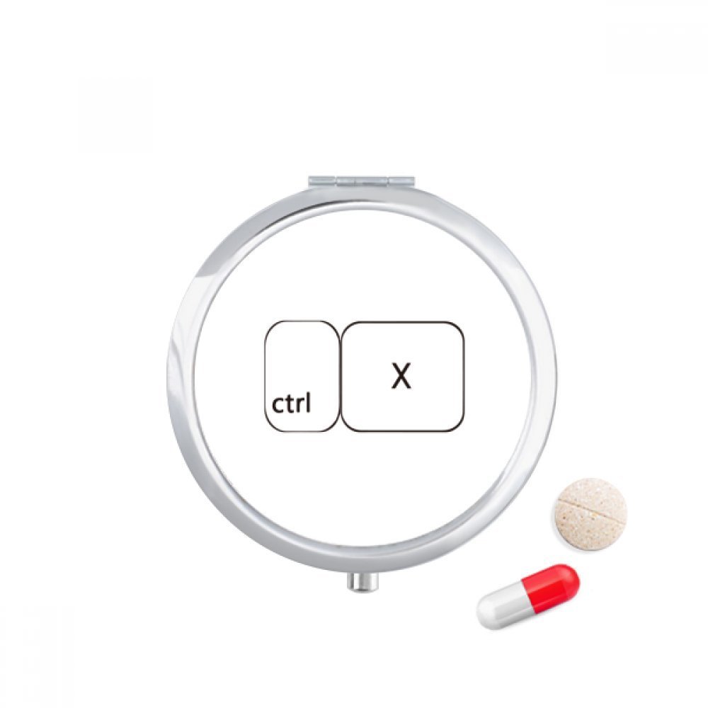 Keyboard Symbol ctrl X Pill Case Pocket Medicine Storage Box Container Dispenser