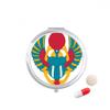 Ancient Egypt Abstract Scarab Pattern Pill Case Pocket Medicine Storage Box Container Dispenser view 1