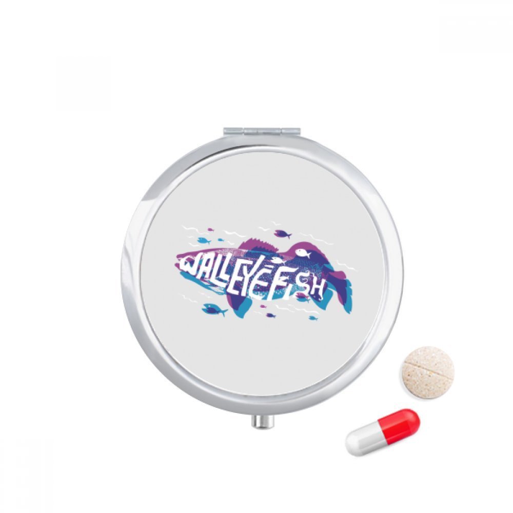 Blue Purple Cartoon Fish Ocean Animal Pill Case Pocket Medicine Storage Box Container Dispenser