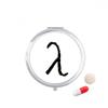 Greek Alphabet Lambda Black Silhouette Pill Case Pocket Medicine Storage Box Container Dispenser view 1