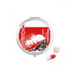 China Train Tower Steam Red Pill Case Pocket Medicine Storage Box Container Dispenser view 1