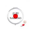 Nagano Japaness City Name Red Sun Flag Pill Case Pocket Medicine Storage Box Container Dispenser view 1