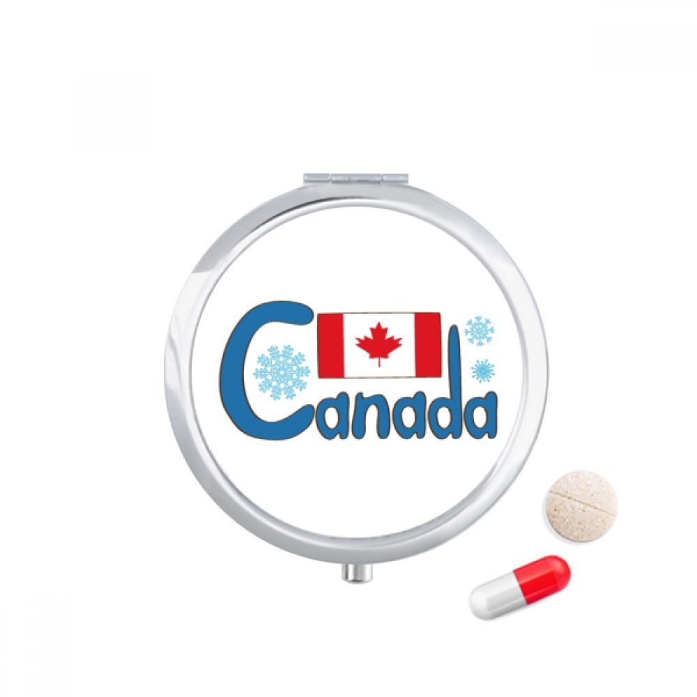 Canada National Flag Blue Pattern Pill Case Pocket Medicine Storage Box Container Dispenser