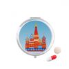 Russia National Symbol Kremlin Pattern Pill Case Pocket Medicine Storage Box Container Dispenser view 1