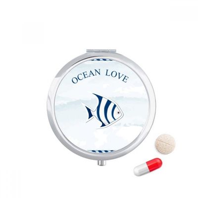 Tropical Fish Ocean Love Sea Sailing Blue Pill Case Pocket Medicine Storage Box Container Dispenser