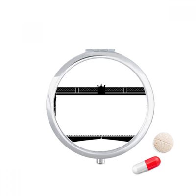Britain London Tower Bridge Outline UK Pill Case Pocket Medicine Storage Box Container Dispenser