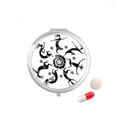 Celebrate Mexican Outline Mexico Totems Pill Case Pocket Medicine Storage Box Container Dispenser