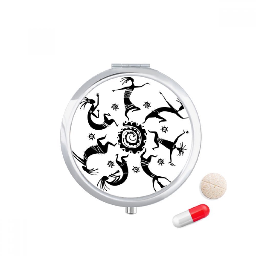 Celebrate Mexican Outline Mexico Totems Pill Case Pocket Medicine Storage Box Container Dispenser