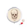 Human Skull Skeleton Illustrations Pill Case Pocket Medicine Storage Box Container Dispenser view 1
