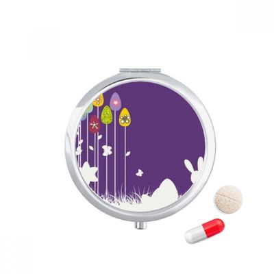 Easter Religion Festival Purple Butterfly Pill Case Pocket Medicine Storage Box Container Dispenser