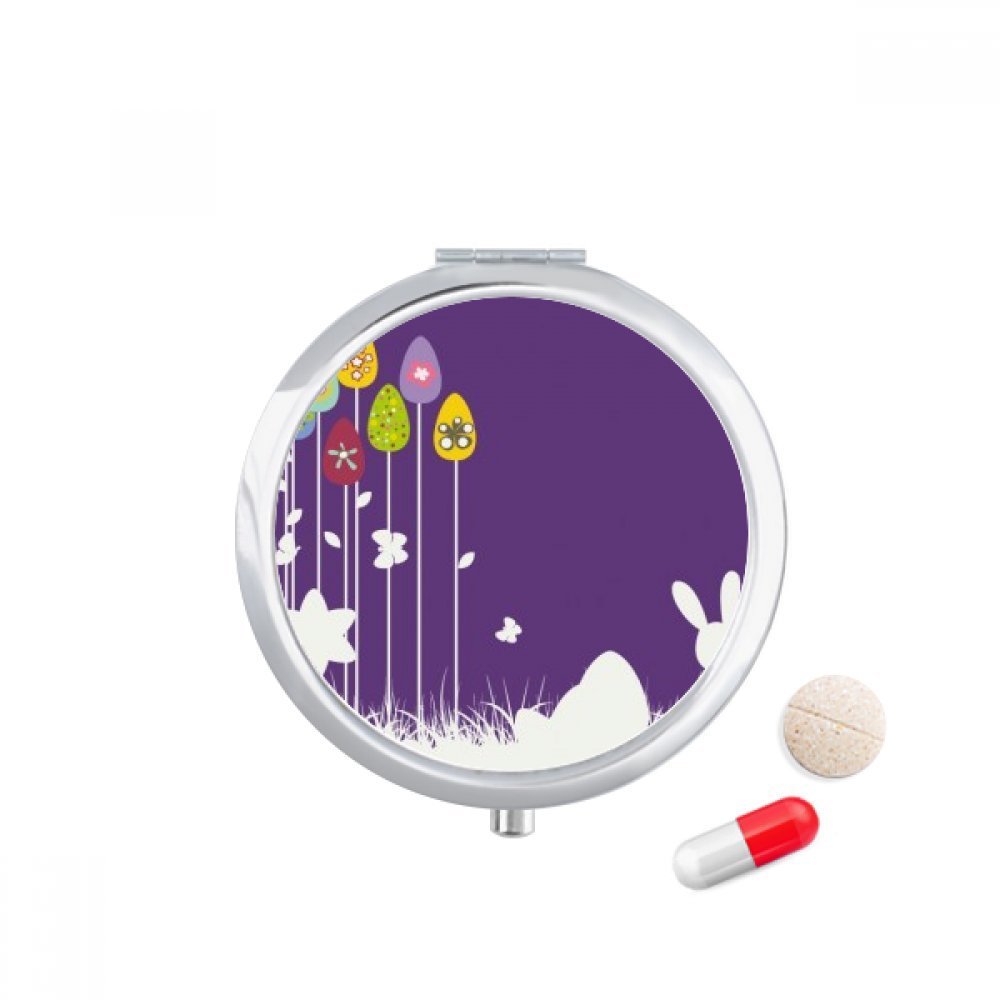 Easter Religion Festival Purple Butterfly Pill Case Pocket Medicine Storage Box Container Dispenser