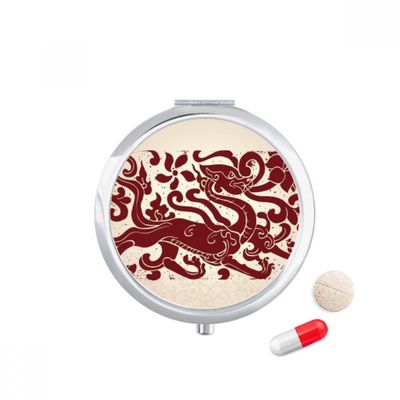Chinese Dragon Animal Portrait Pill Case Pocket Medicine Storage Box Container Dispenser