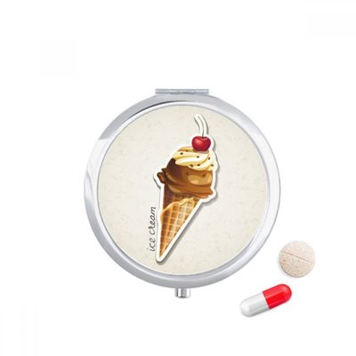 Cherry Chocolate Sweet Ice Cream Cone Pill Case Pocket Medicine Storage Box Container Dispenser