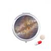 Yellow Galaxy Universe Illustration Pattern Pill Case Pocket Medicine Storage Box Container Dispenser